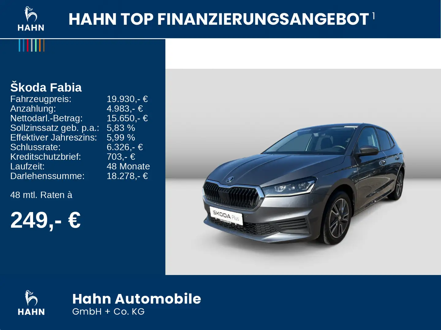 Skoda Fabia 1.0TSI Tour AHK Bluetooth LED PDC Sitzheiz Gris - 2