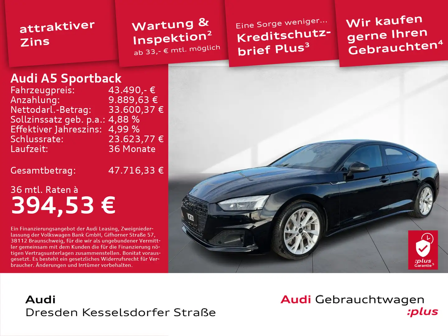 Audi A5 50 TDI advanced Kamera LED Navi Schwarz - 1