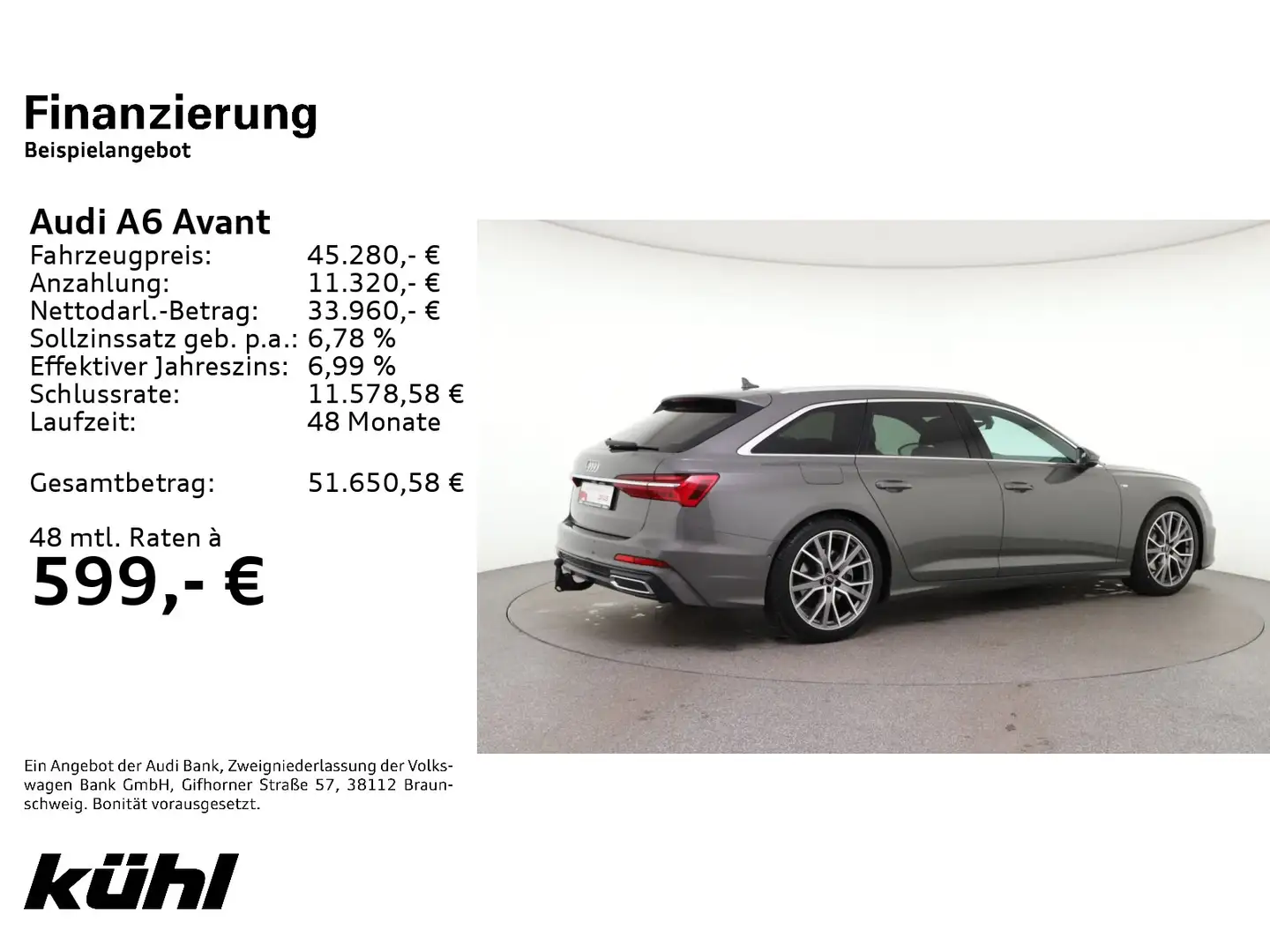 Audi A6 45 TFSI S tronic 2x S line Matrix/Stand Grau - 2
