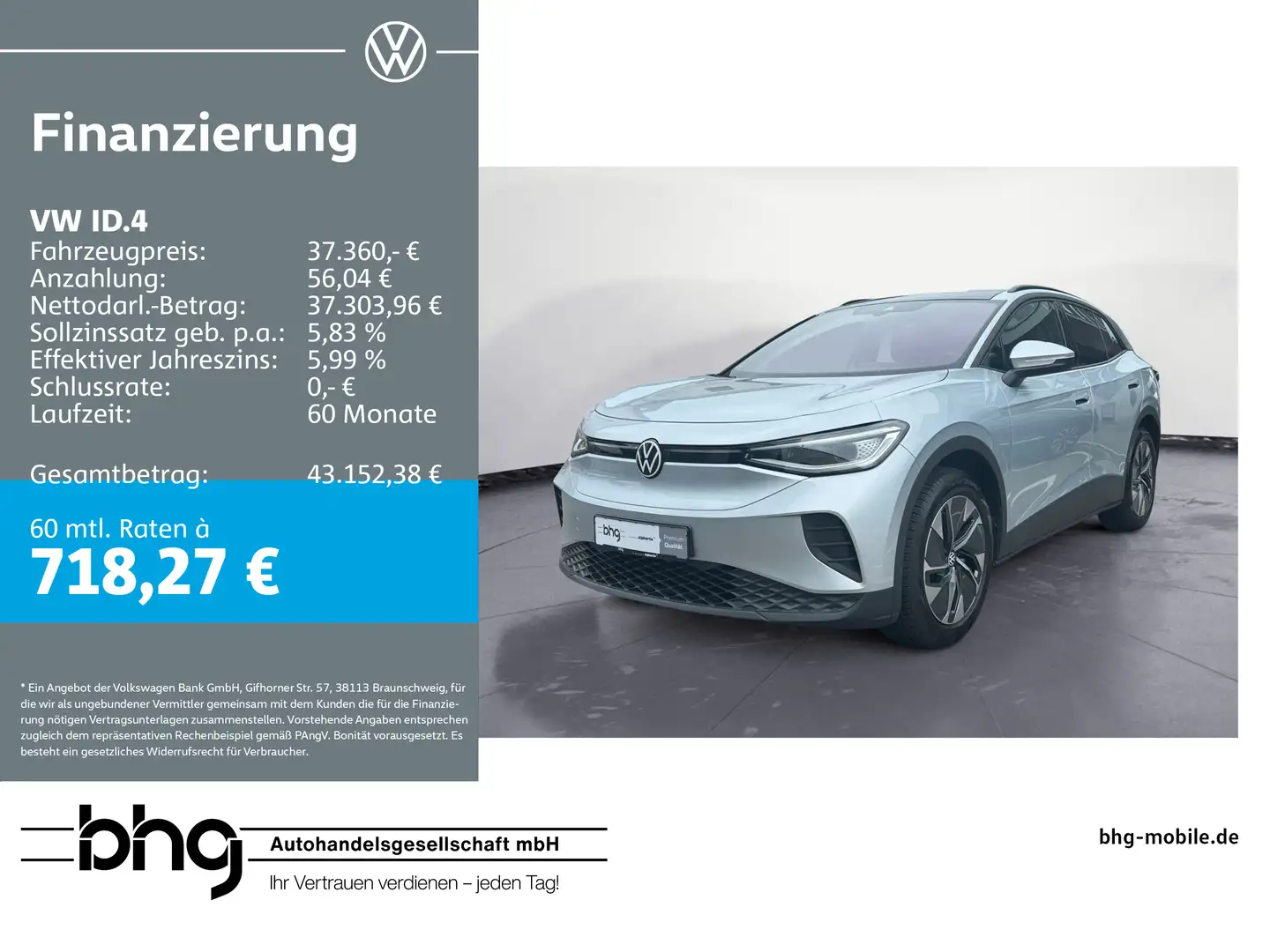 Volkswagen ID.4 Pure Performance Pano-Dach; Matrix; Wärmepu Argento - 1