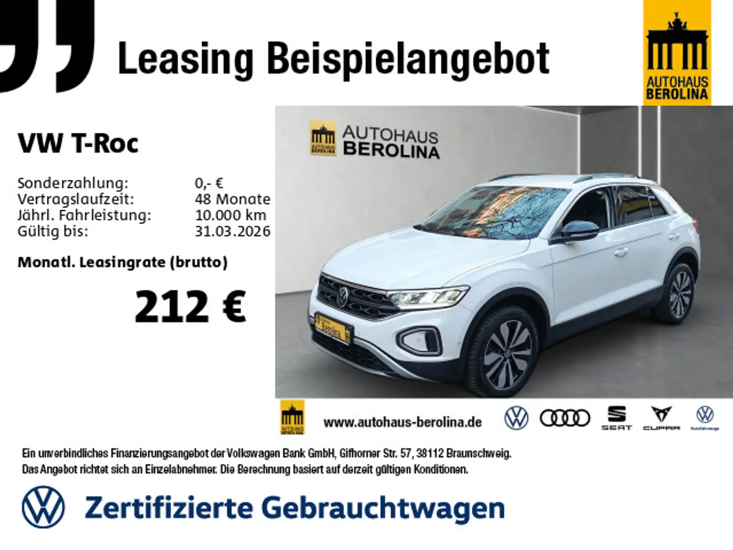 Volkswagen T-Roc 1.0 TSI Goal *ACC*NAV*SHZ*App-Connect* Blanc - 1