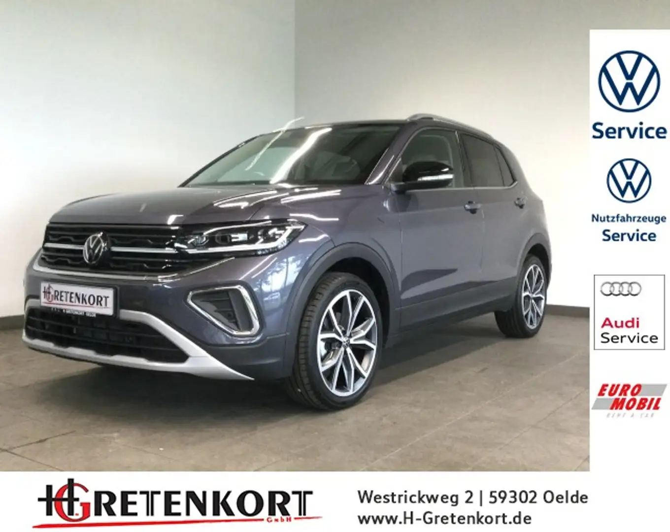 Volkswagen T-Cross Style 1.0 TSI DSG AHK Kamera ACC NAVI Klima Navi Grijs - 1