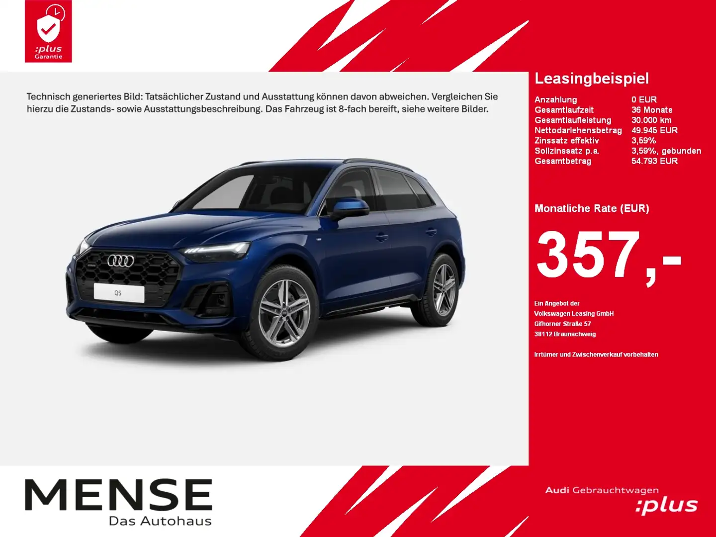 Audi Q5 45 TFSI quattro S tronic S-Line |Matrix|ACC Bleu - 1