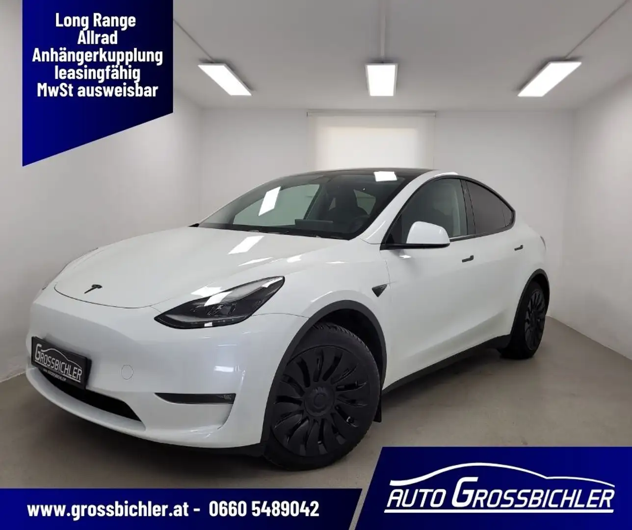 Tesla Model Y Long Range AWD 79kWh,leasingfähig,AHK, Allrad Weiß - 1