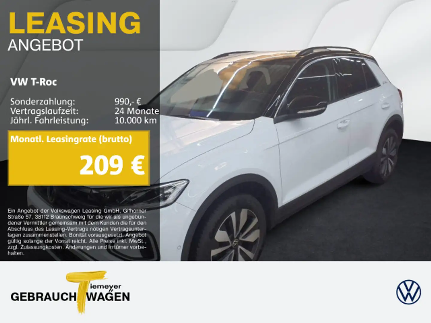 Volkswagen T-Roc 2.0 TDI DSG GOAL NAVI AHK KAMERA LED+ Weiß - 1
