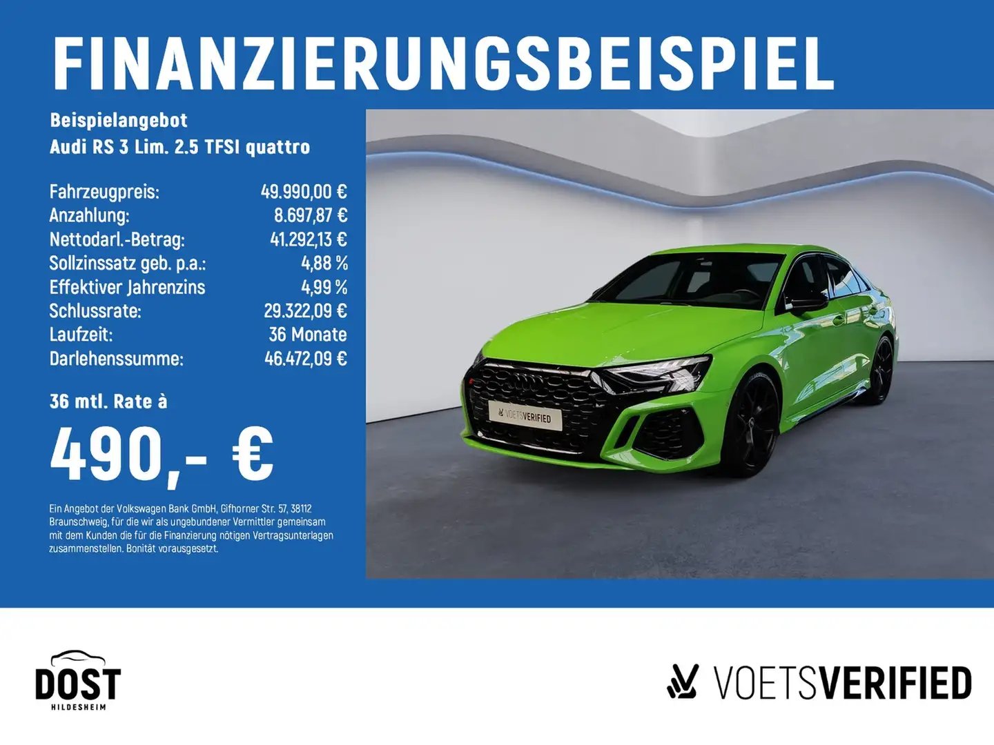 Audi RS3 RS 3 Lim. 2.5 TFSI quattro DAB+LED+NAVI+PDC+SHZ Verde - 2