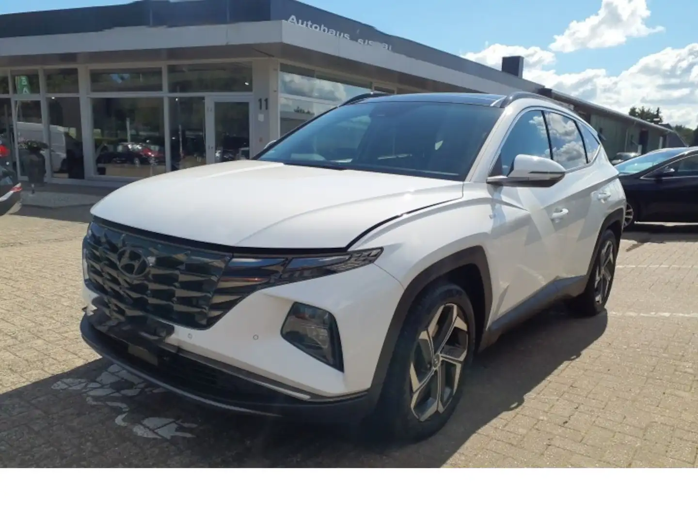 Hyundai TUCSON 1.6 Prime Mild-Hybrid 4WD Pano. AHK Blanc - 1