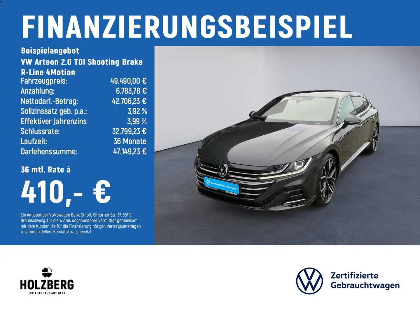 Volkswagen Arteon 2.0 TDI Shooting Brake R-Line 4Motion STHZ+PANO... Grau - 2