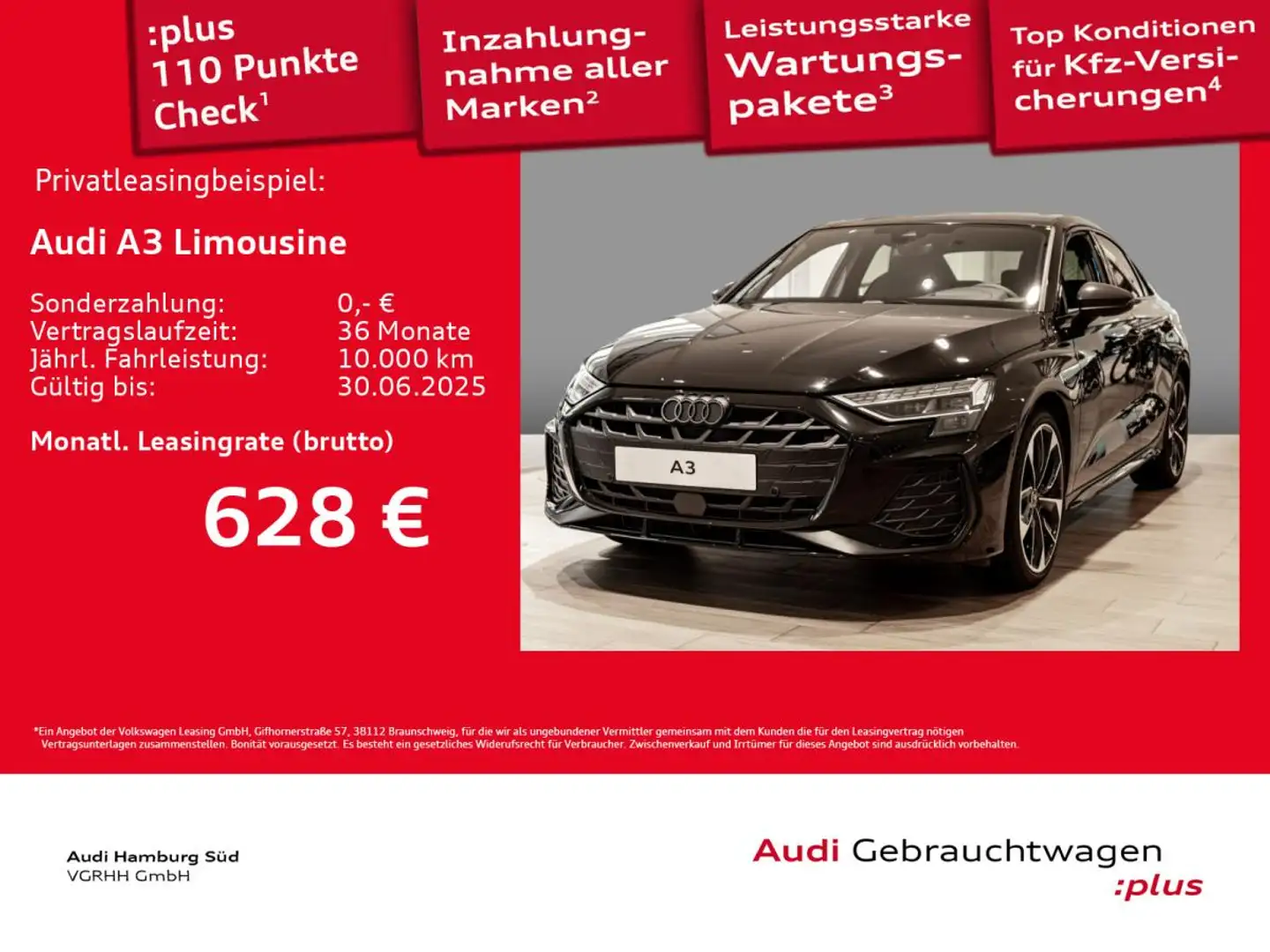 Audi A3 Limousine 35 TDI S tronic 2xS LINE/NAV/CARBON Schwarz - 1