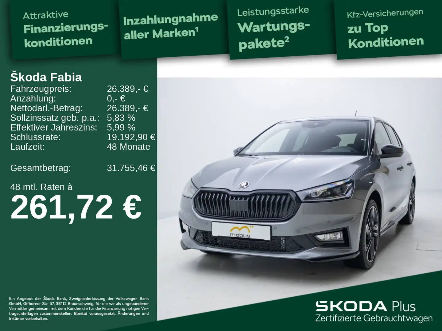 Skoda Fabia Monte Carlo 1.5 TSI DSG*APP*KLIMA*LED*RFK Grau - 1