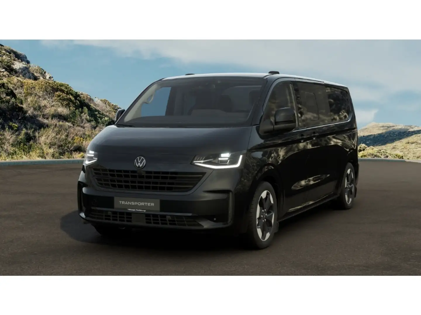 Volkswagen T7 Transporter 2,0 TDI Plus Edition LR AHK SHZ Keyless Müdigkeits Negro - 1