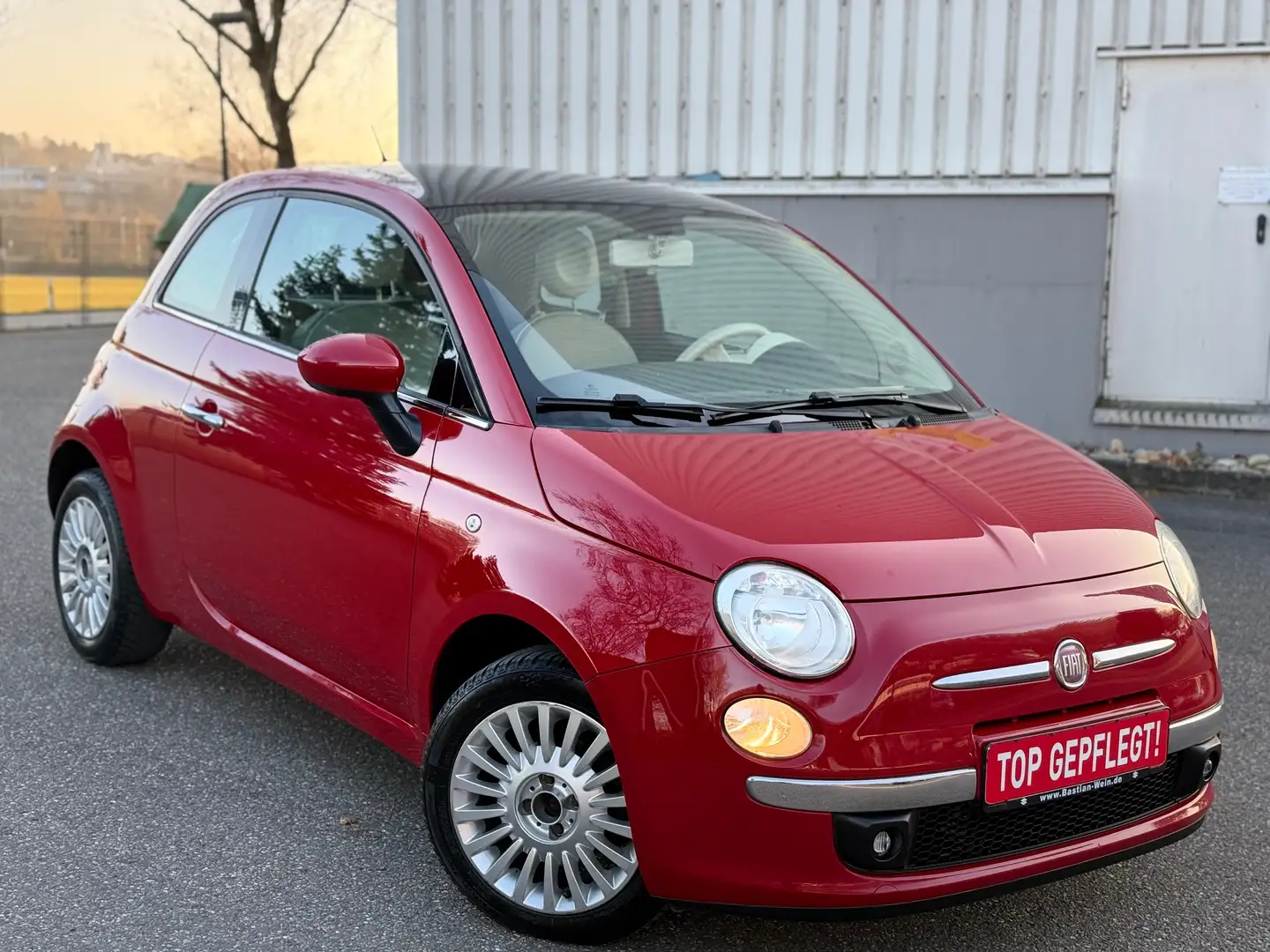 Fiat 500 TOP GEPFLEGT-TÜV/AU NEU-PANO Roşu - 1