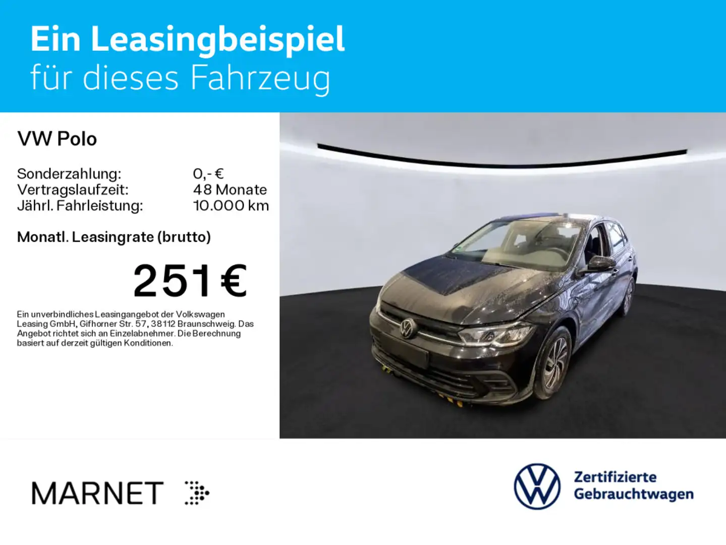 Volkswagen Polo Life 1.0 TSI DSG *SHZ*LED*PDC* Schwarz - 2