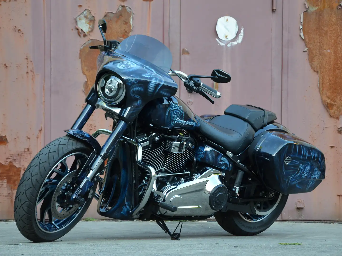 Harley-Davidson Sport Glide Sport Glide * Jekill Hyde * Airbrush Unikat * Blau - 2