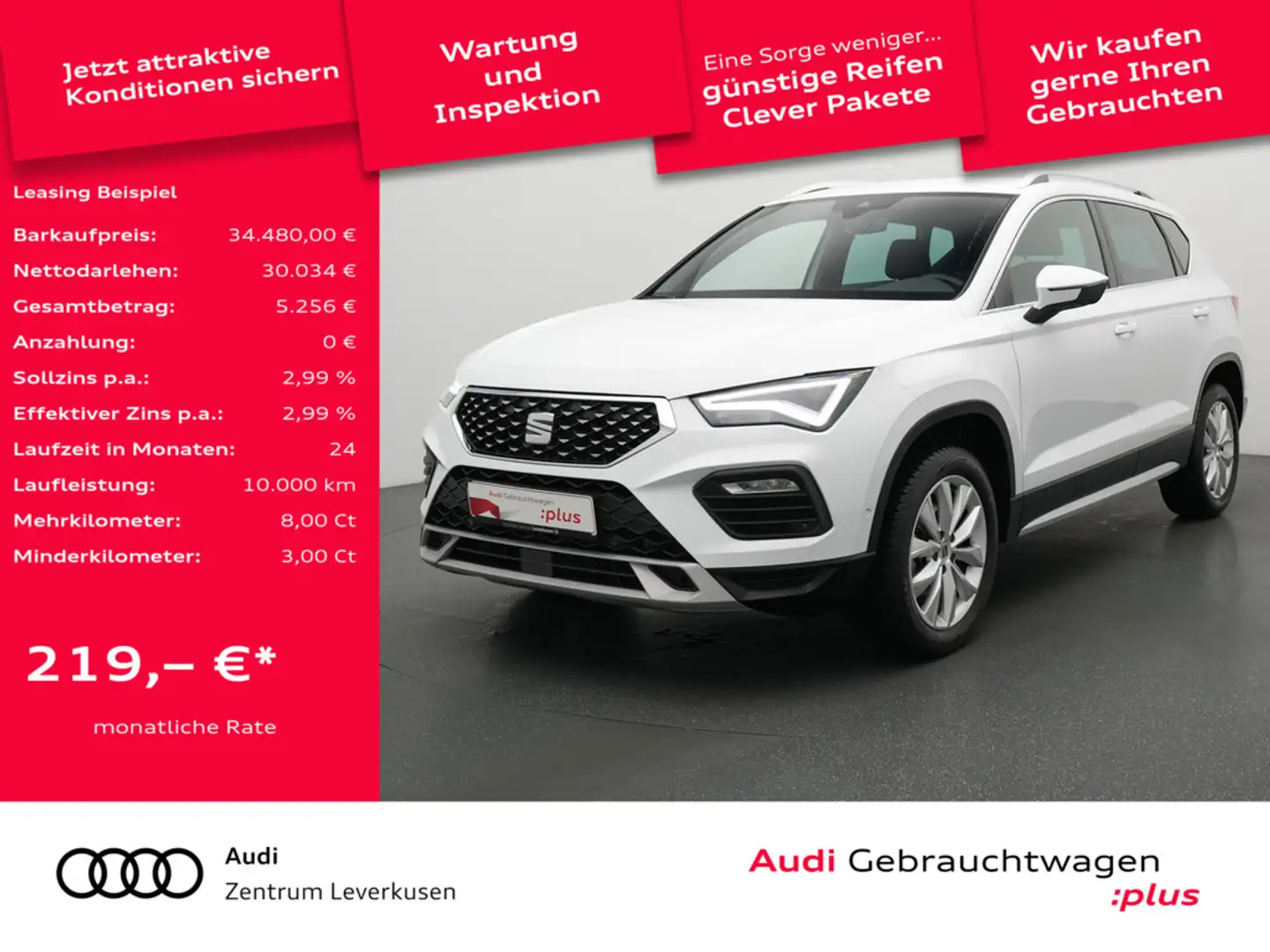 SEAT Ateca Xperience DSG AHK ACC NAVI KAM SHZ Weiß - 1