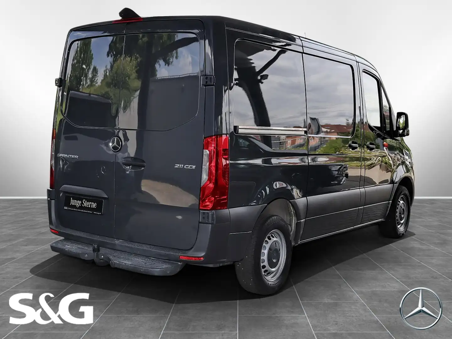 Mercedes-Benz Sprinter 211 CDI Kasten Kompakt RüKam+AHK+MBUX Schwarz - 2