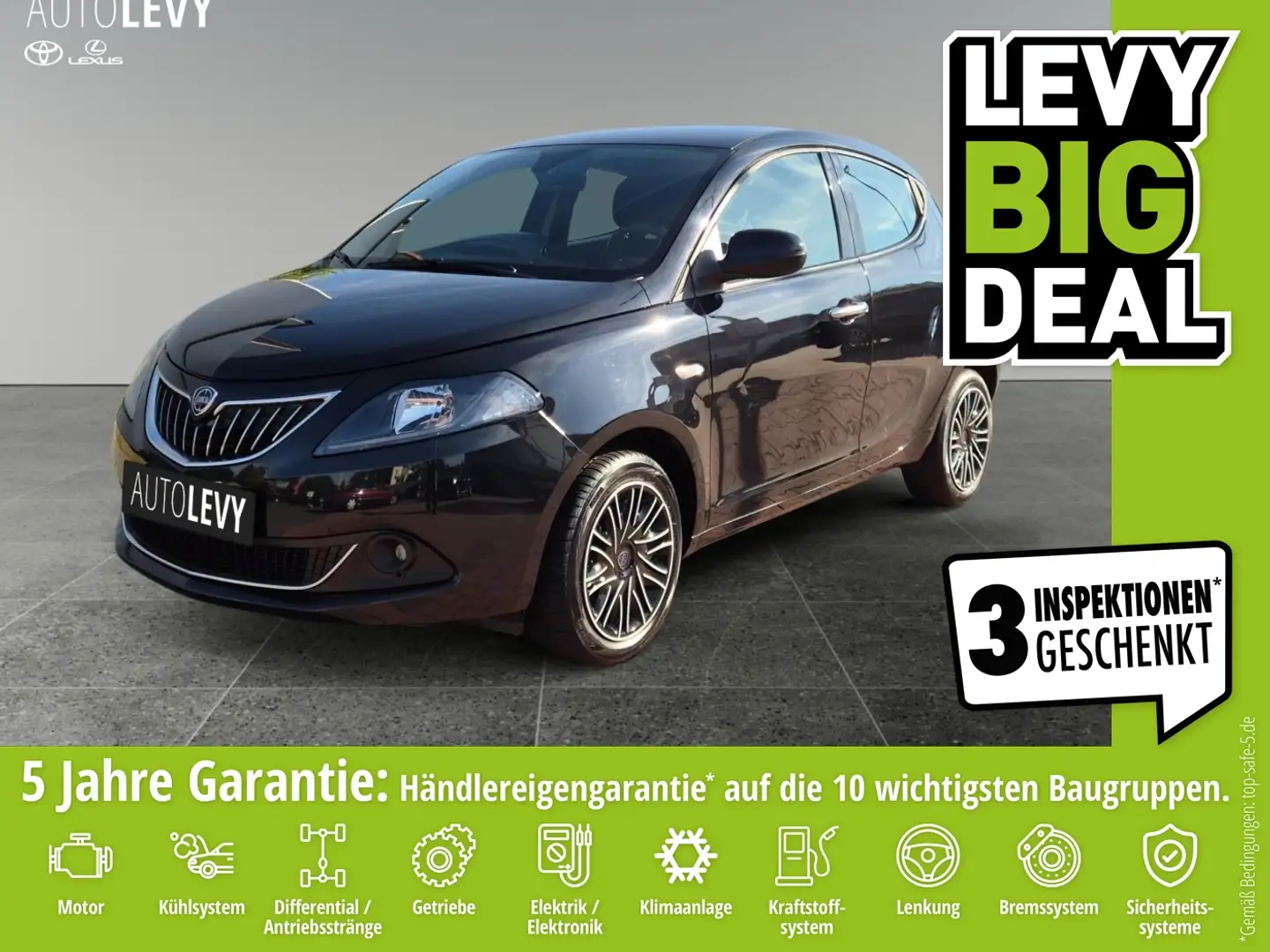 Lancia Ypsilon 1.0 Mild Hybrid Gold *PDC vo.+hi.*Klima* Schwarz - 1