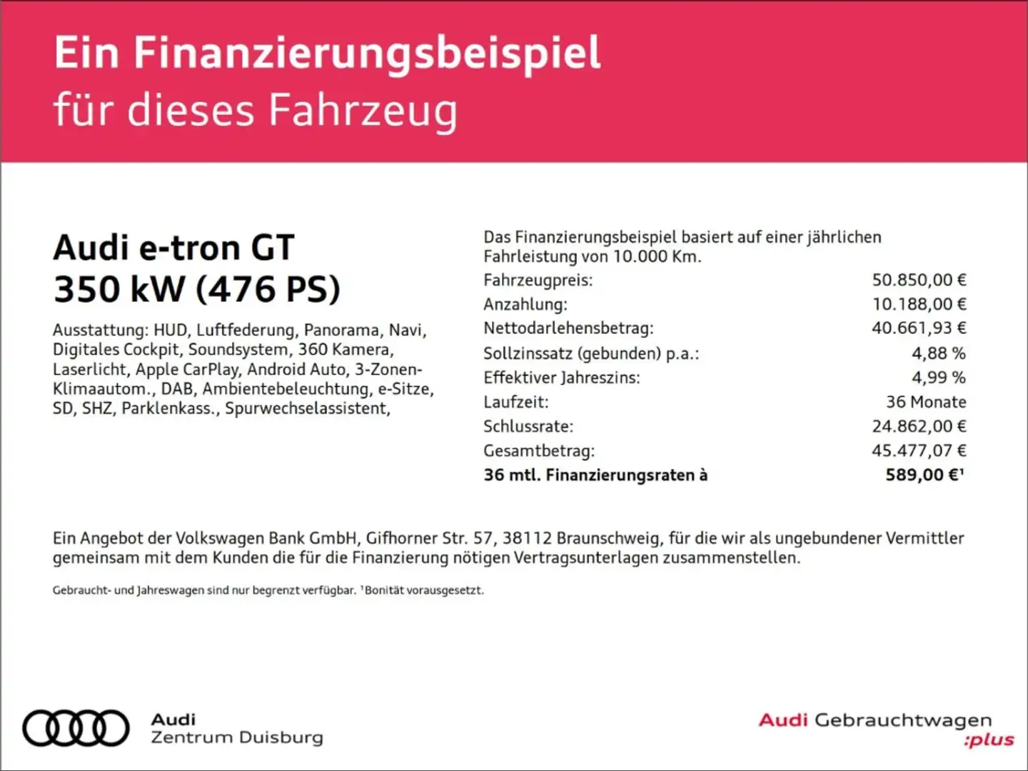 Audi e-tron GT Quattro Assitenz-Paket Plus  B&O LED Negru - 2