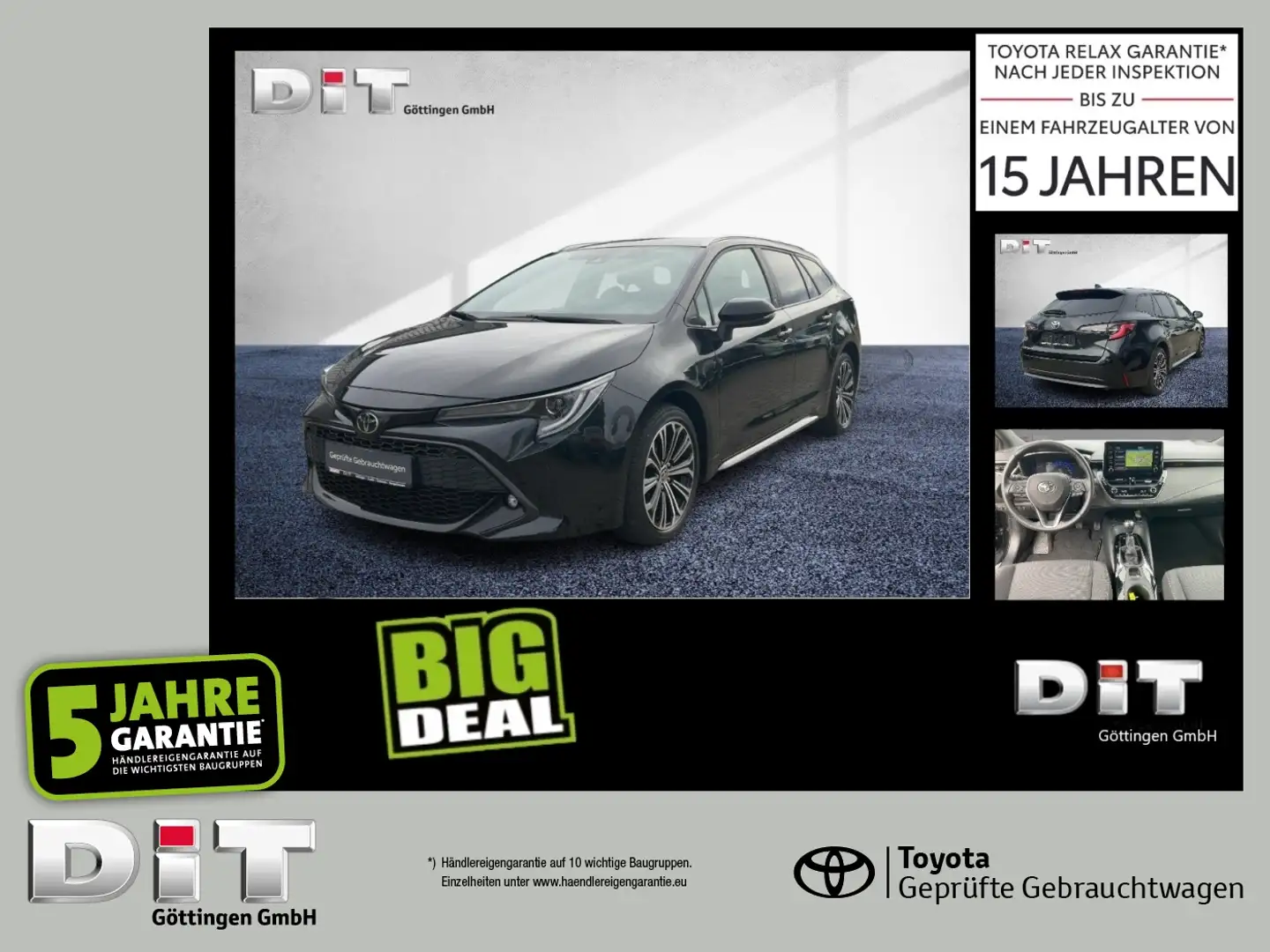 Toyota Corolla Touring Sports 1.2T Team D ACC+LED+Navi Zwart - 1