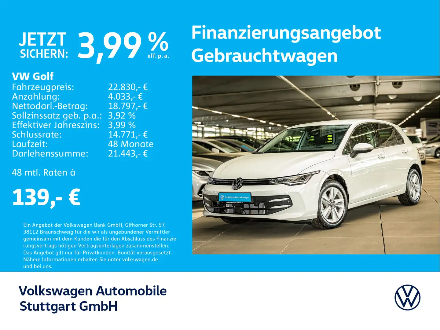 Volkswagen Golf 8 Life 1.5 TSI Navi Kamera Blanc - 1