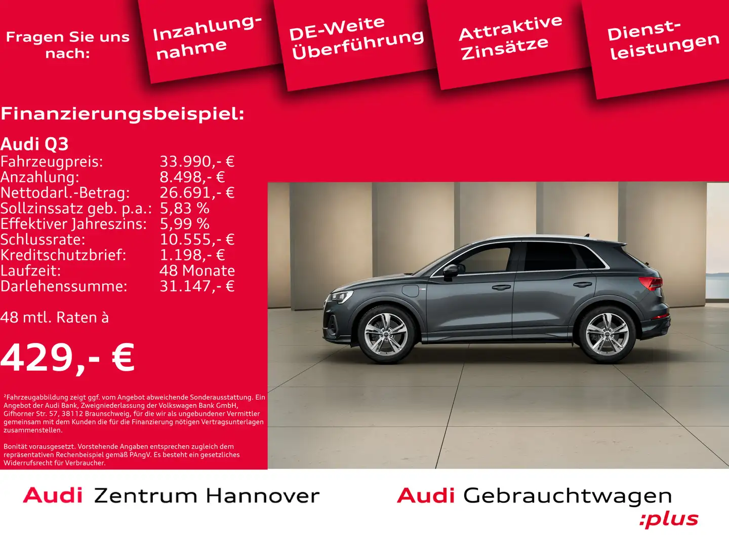 Audi Q3 45 TFSIe S line LED Navi virtual DAB Grau - 2