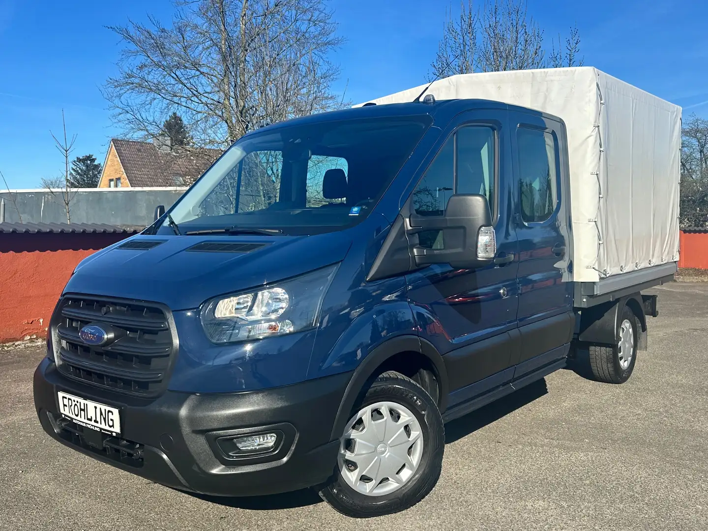 Ford Transit 350 L2 DoKa Pritsche Blau - 1