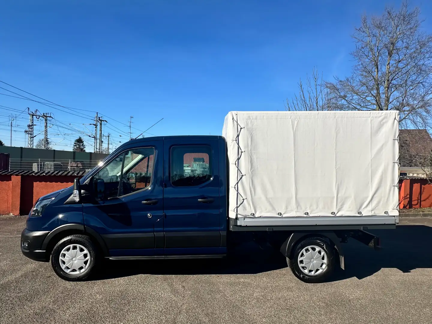 Ford Transit 350 L2 DoKa Pritsche Blau - 2