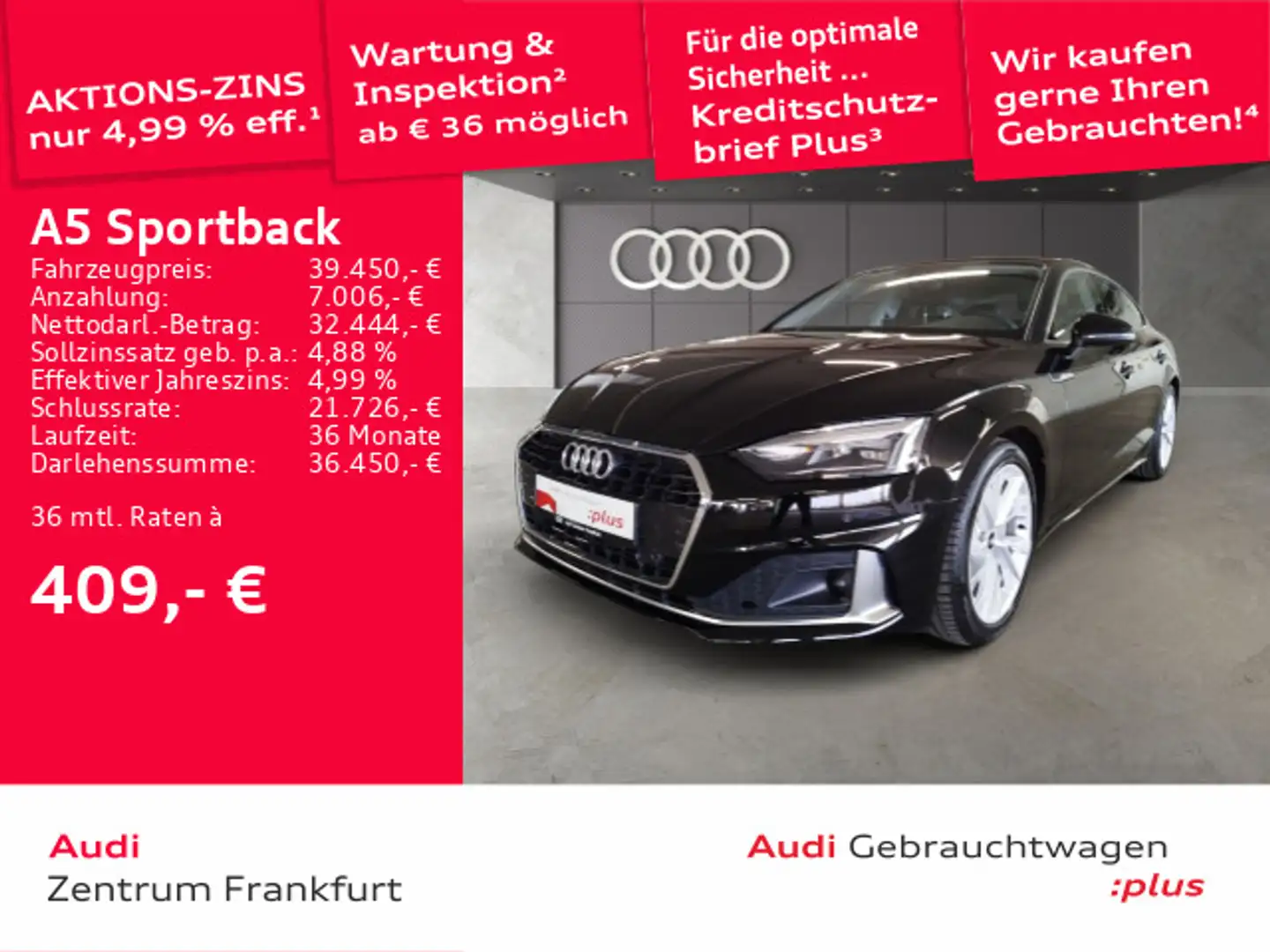 Audi A5 40 TDI S tronic advanced LED ACC Te Schwarz - 1