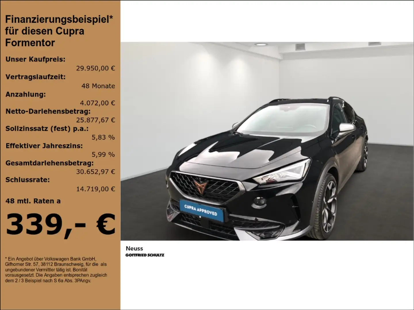 CUPRA Formentor VZ HYBRID APP LED NAVI EINPARKHILFE KAMERA Schwarz - 1