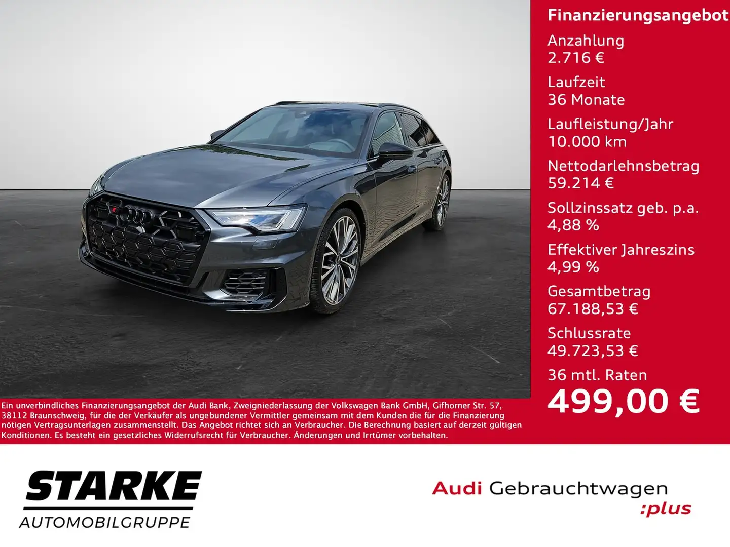 Audi S6 Avant TDI tiptronic quattro AHK B&O HUD Matrix ... Grau - 1