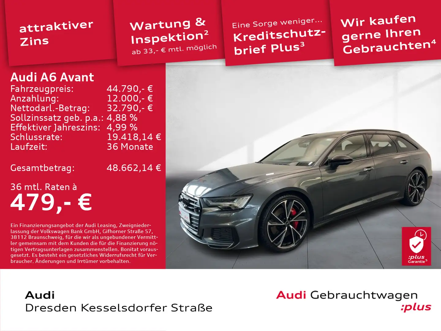 Audi A6 55 TFSI e Q.Sport Kamera LED Navi HUD Grau - 1