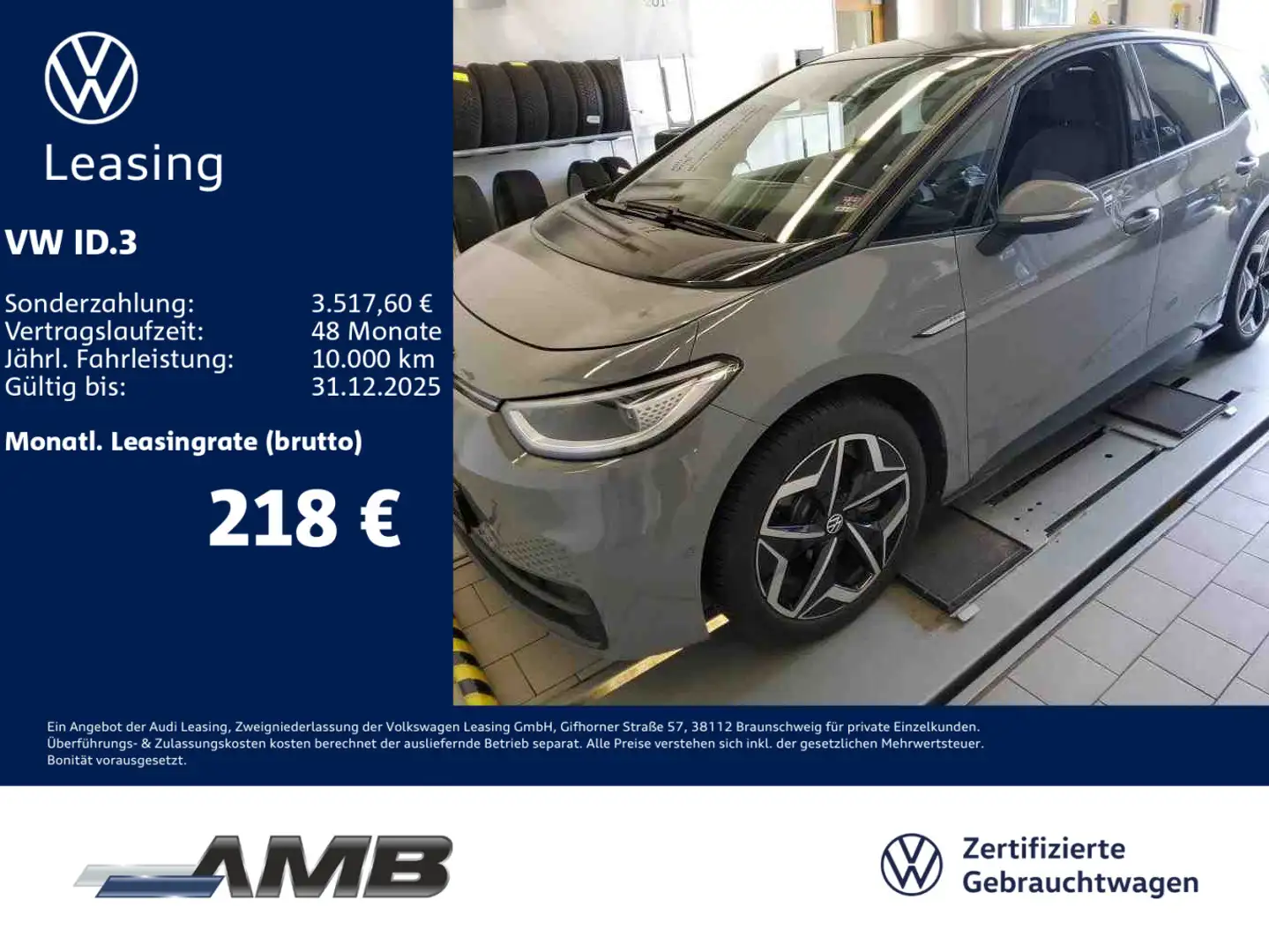 Volkswagen ID.3 Pro AHK/Matrix/Navi/Pano/Sitzhzg/Alu19/RFK Grau - 1