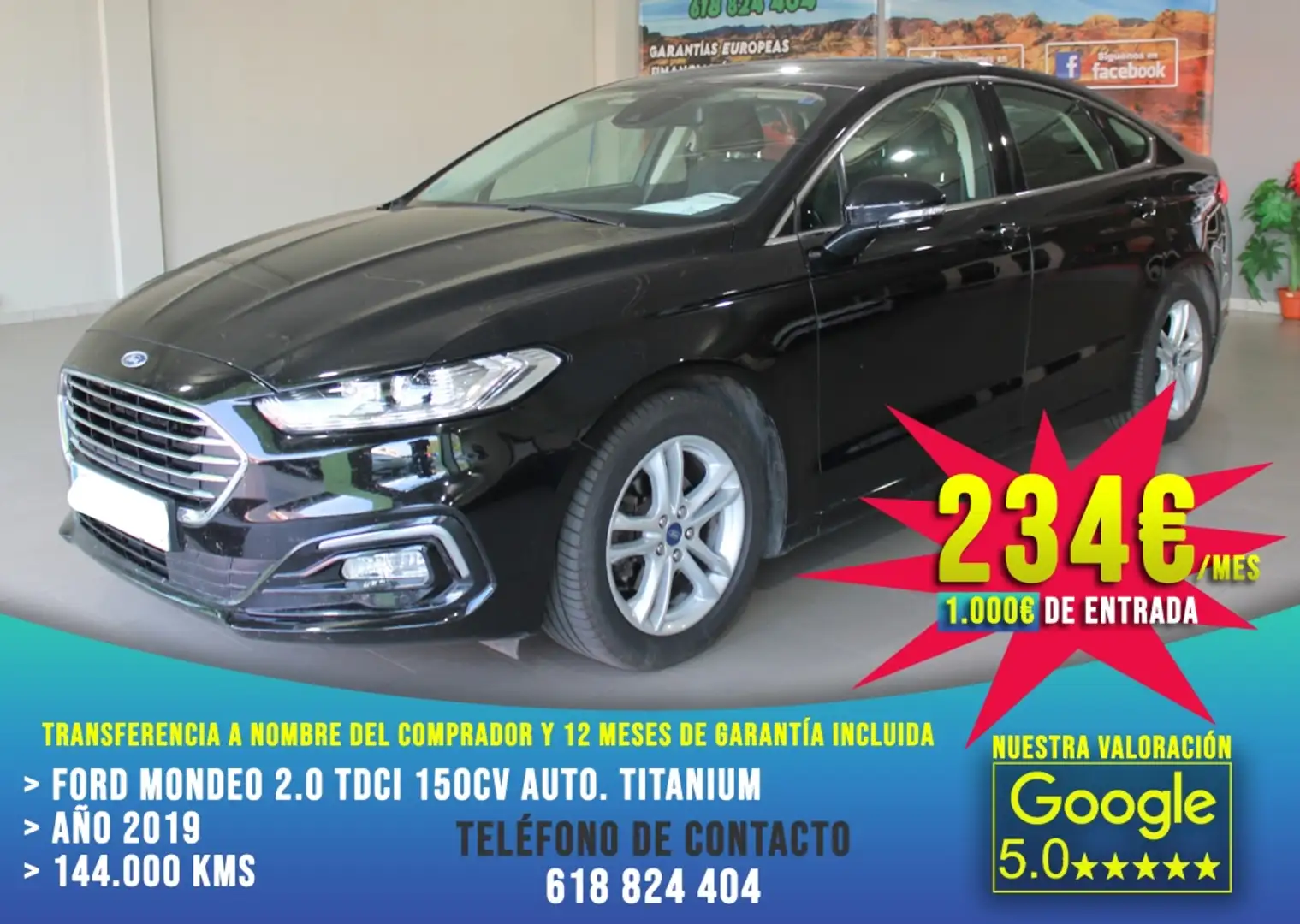 Ford Mondeo 2.0TDCI Titanium Aut. 150 Negro - 1