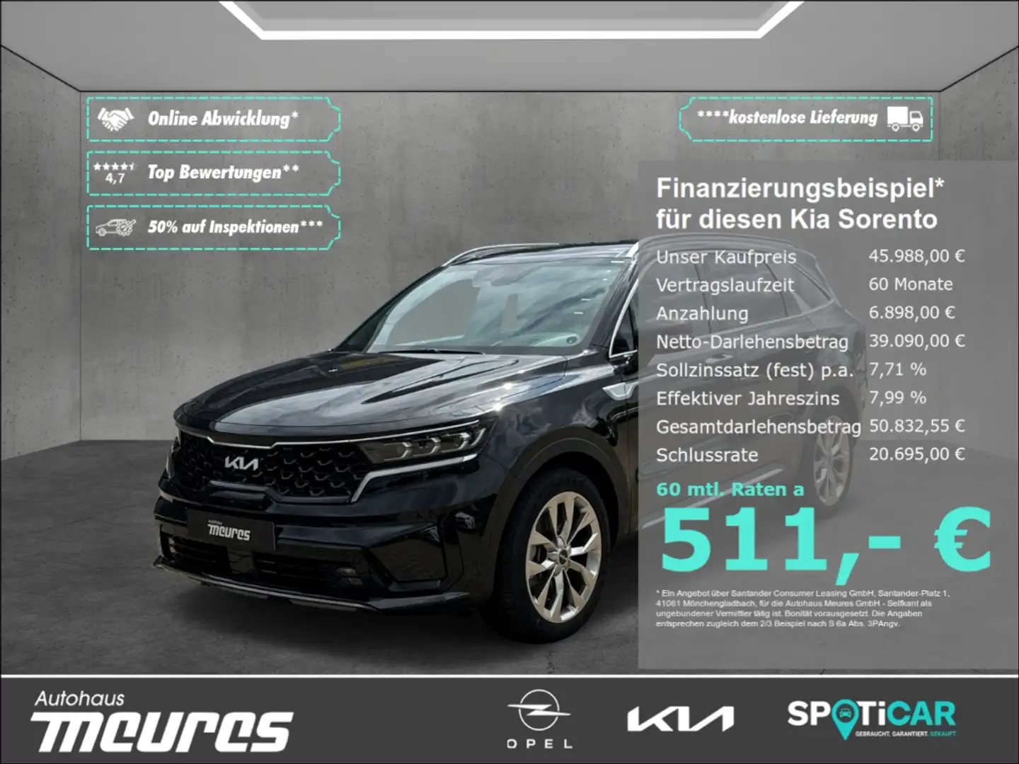 Kia Sorento Spirit Premium 4WD 2.2 CRDi -SOFORT VERFÜGBAR- Noir - 1