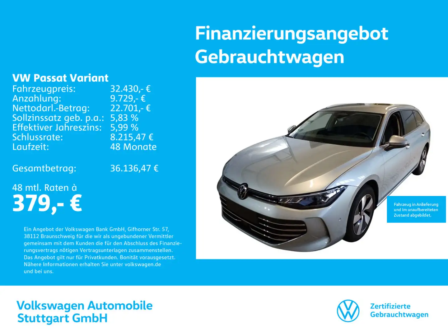 Volkswagen Passat Variant Business 1.5 TSI DSG Navi Kamera Silber - 1