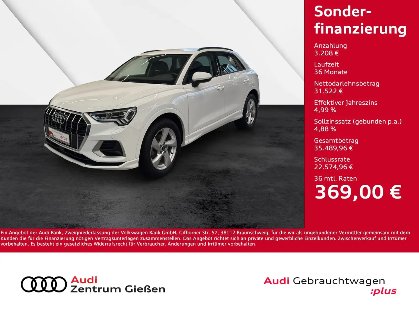 Audi Q3 35 TFSI S tronic advanced AHK LED Standheizung Weiß - 1