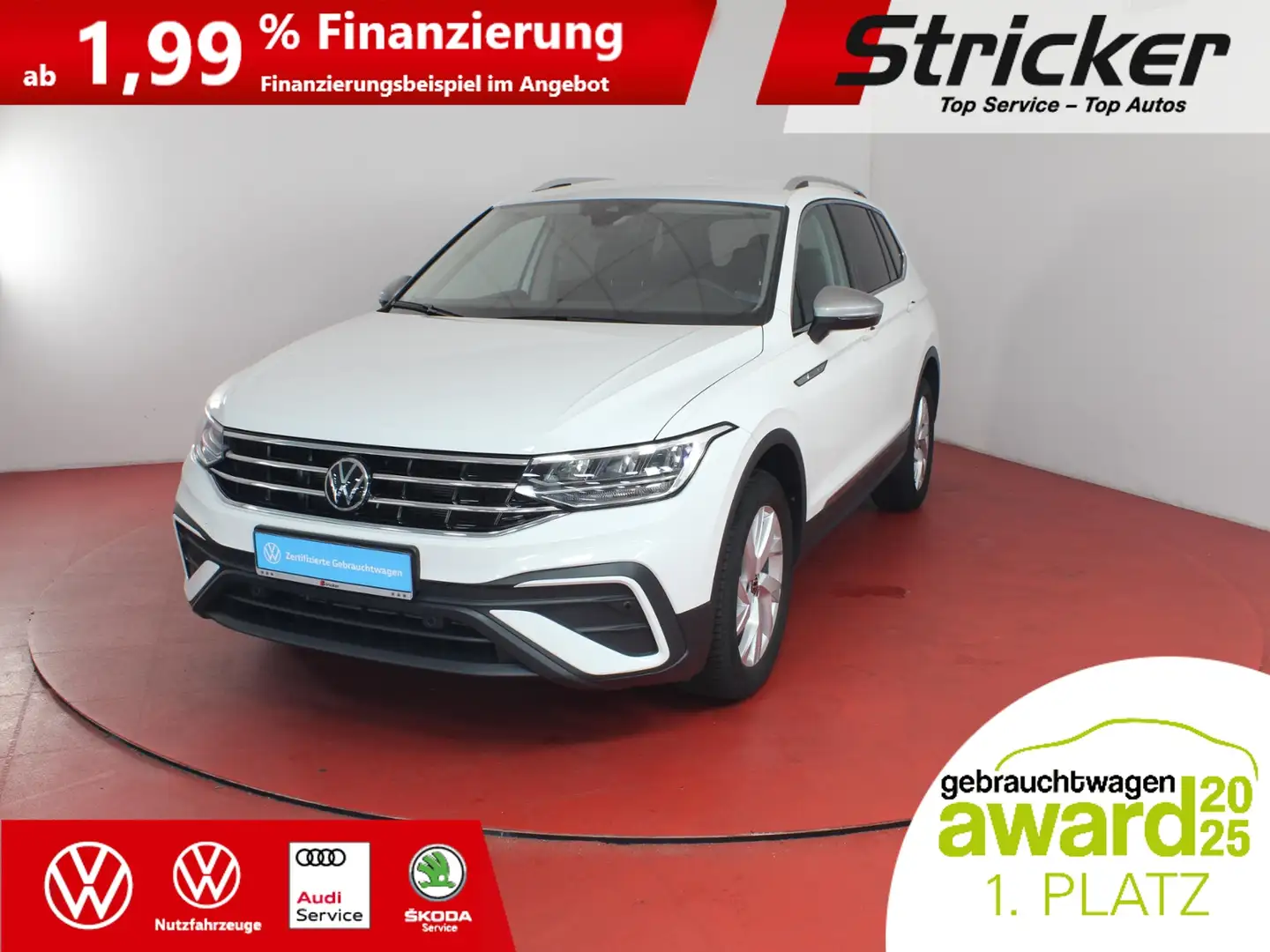 Volkswagen Tiguan Allspace Life 1.5TSI DSG 304,-ohne Anzahlung 7-Sitzer AHK Weiß - 2