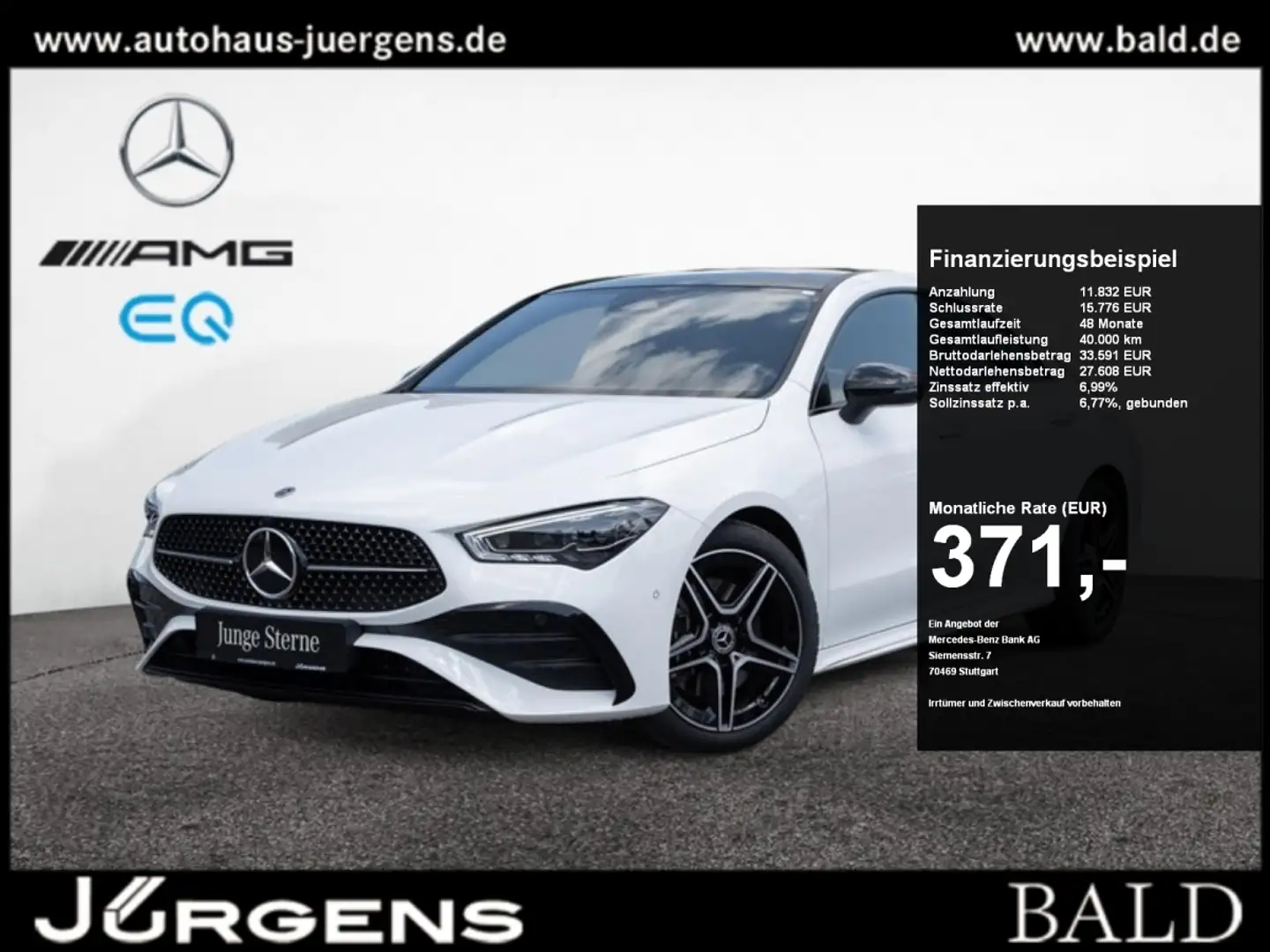 Mercedes-Benz CLA 200 Coupé AMG-Sport/MLB/Pano/Night/Distr/18" Weiß - 1