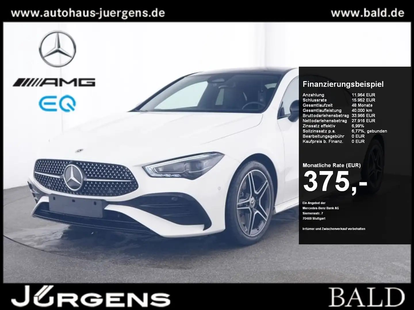 Mercedes-Benz CLA 200 Coupé AMG-Sport/MLB/Pano/Night/Distr/18" Bianco - 1