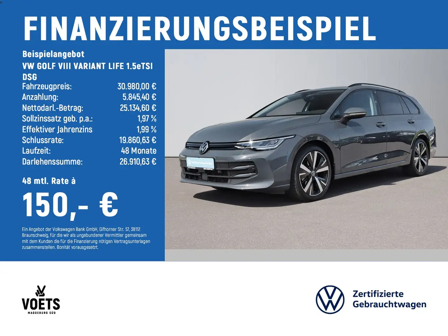 Volkswagen Golf VIII VARIANT LIFE 1.5eTSI DSG NEUES MODELL Grau - 2