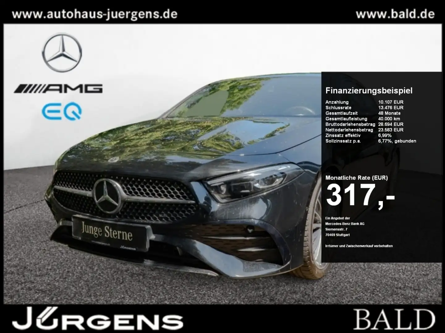 Mercedes-Benz A 180 AMG-Sport/Pano/MBeam/Cam/Winter/KLess/DAB Noir - 1