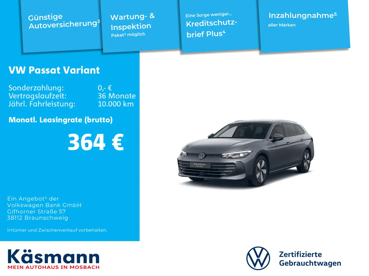 Volkswagen Passat Variant 1.5 eHybrid Business AHK KAM HUD Grau - 2