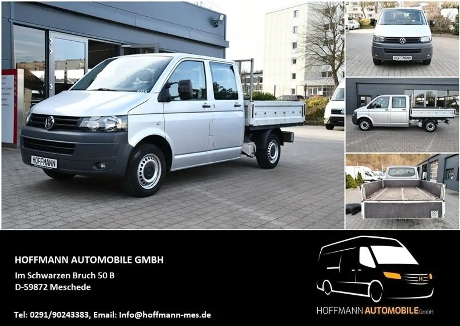 Volkswagen T5 Transporter 2,0 TDI Pritsche Doppelkabine A/C Silber - 1