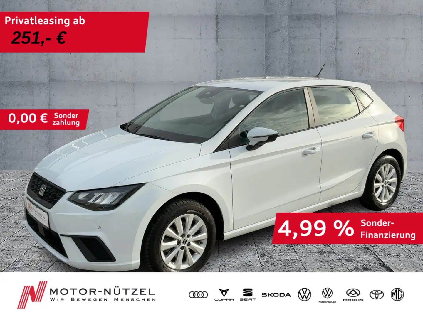 SEAT Ibiza 1.0 TSI DSG STYLE LED+NAVI+APP+SHZ+RFK+GRA Weiß - 1