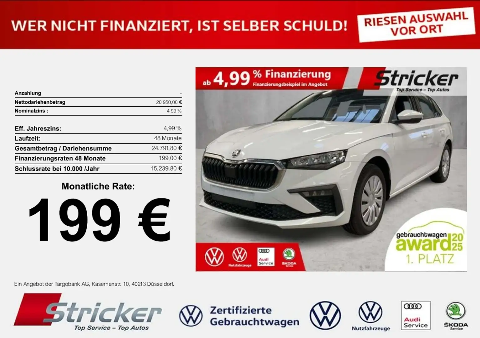 Skoda Scala Essence 1.0TSI DSG 199,-ohne Anzahlung EInparkhil Weiß - 2