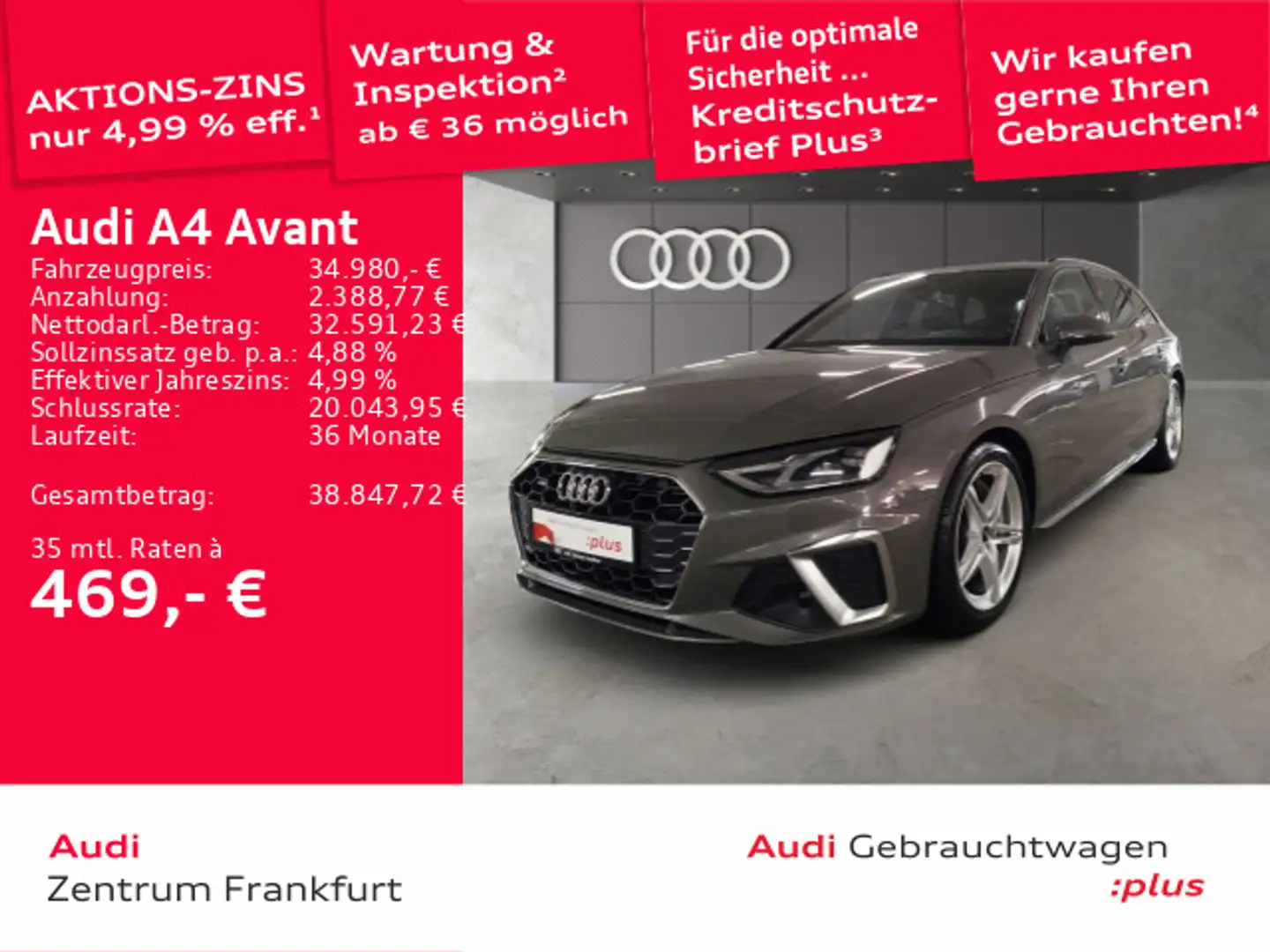 Audi A4 50 TDI quattro tiptronic S line Navi DA Grau - 1