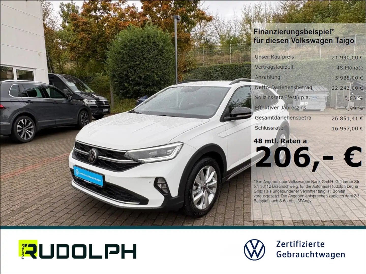 Volkswagen Taigo Move 1.0 TSI 5-Gang LED BT SHZ PDC ACC Fernlichtas Weiß - 1