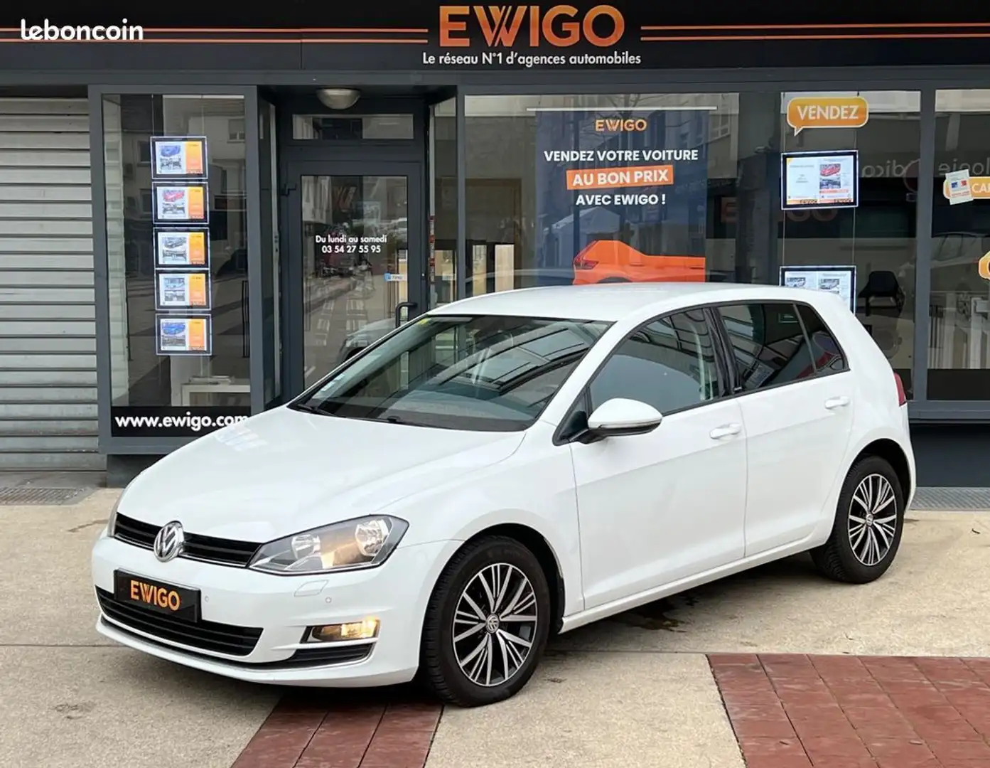 Volkswagen Golf 2.0 tdi 150ch bluemotion allstar dsg6 gps-radar av&ar-sièges chauff-palettes Wit - 1