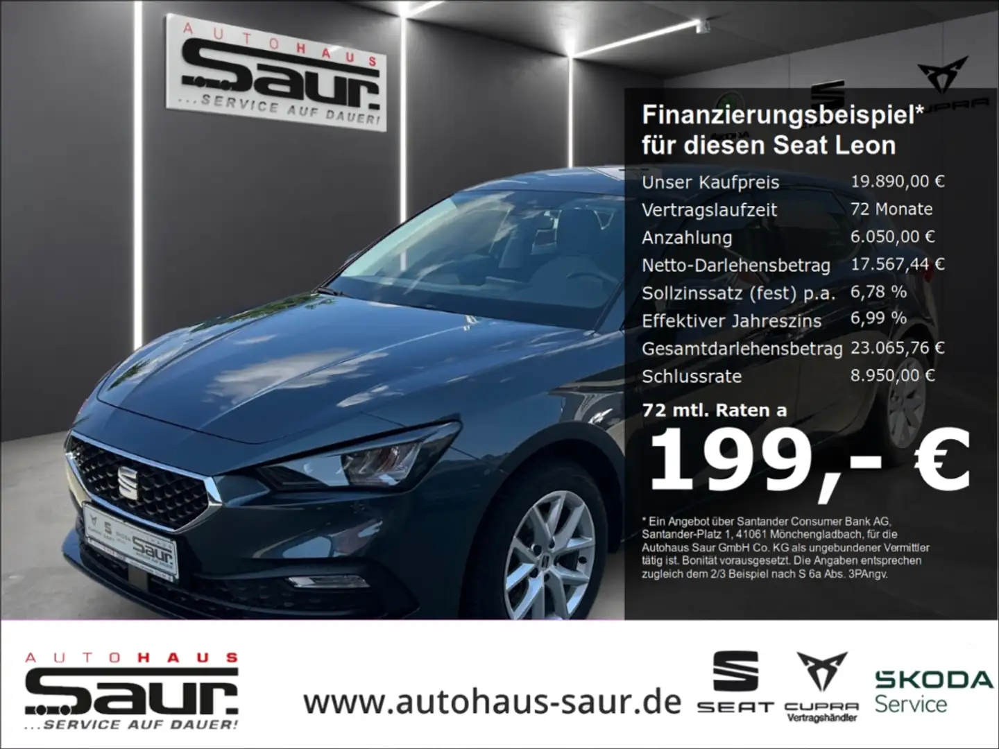 SEAT Leon Style 1.5 TSI SHZ FULL LINK PDC KLIMA LED DAB+ CON Grau - 1