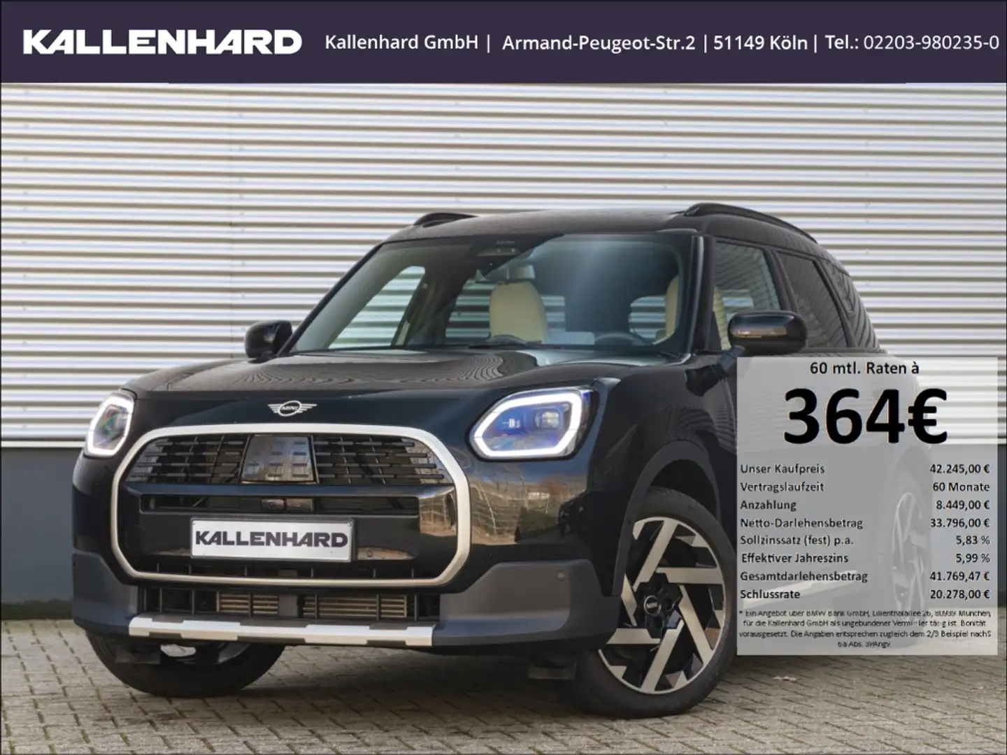 MINI Cooper Countryman 1.5 C Favourerd-XL Paket-Pano-AHK-Memory Schwarz - 1